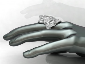 mens wolf ring 3d print model 3D-Druckmodell
