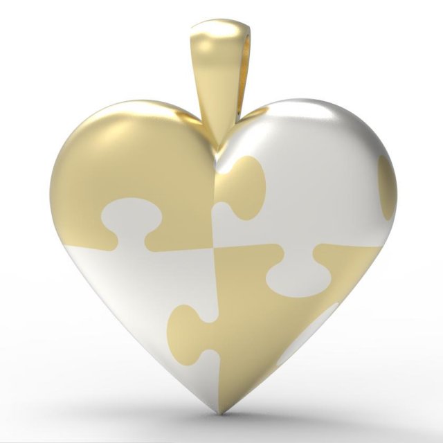 puzzle heart pendant 3d print model 3D Принт Модель .c4d .max .obj .3ds .fbx .stl .blend 