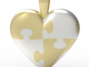 puzzle heart pendant 3d print model 3D प्रिंट मॉडल