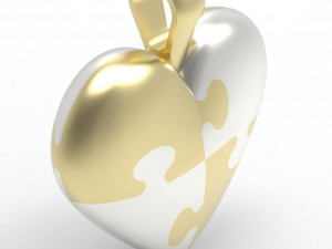 puzzle heart pendant 3d print model 3D Принт Модель