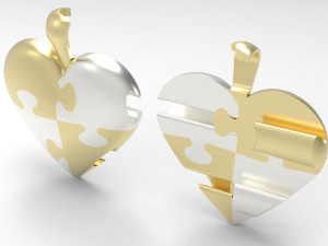puzzle heart pendant 3d print model 3D Принт Модель