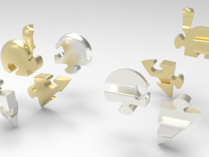 puzzle heart pendant 3d print model 3D Принт Модель