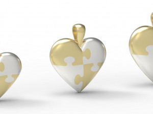 puzzle heart pendant 3d print model 3D Принт Модель