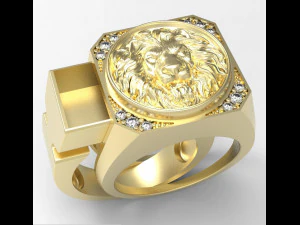 kompartemen rahasia cincin singa model cetak 3d Model Cetak 3D