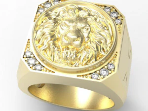 secret compartment lion ring 3d print model 3D Print Model