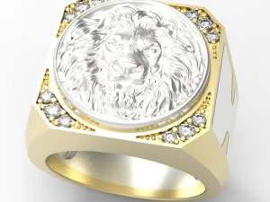 secret compartment lion ring 3d print model 3D Print Model