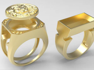 secret compartment lion ring 3d print model 3D Print Model