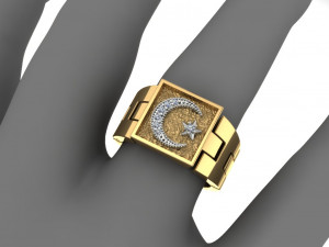 mens muslim ring 3d print model 3Dプリントモデル