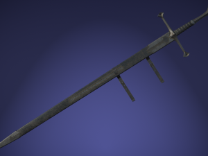 anduril sword from lotr with scabbard band and stand Modelo 3D