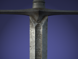 anduril sword from lotr with scabbard band and stand Modelo 3D
