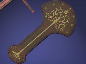 anduril sword from lotr with scabbard band and stand 3D Model