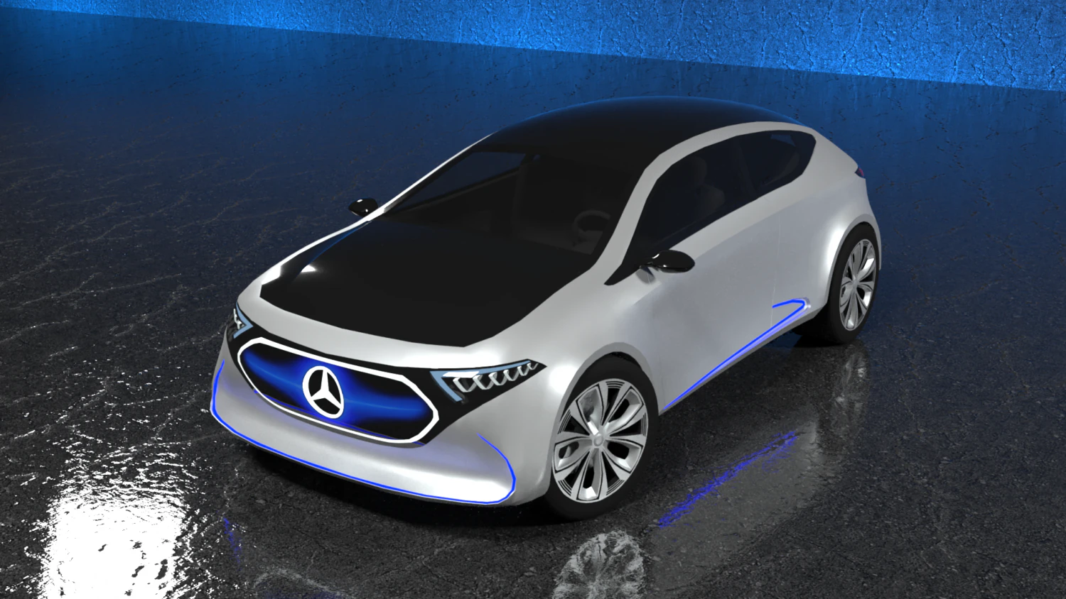 mercedes-benz eqa 2017 electric concept car 3D Model .c4d .max .obj .3ds .fbx .stl .blend 