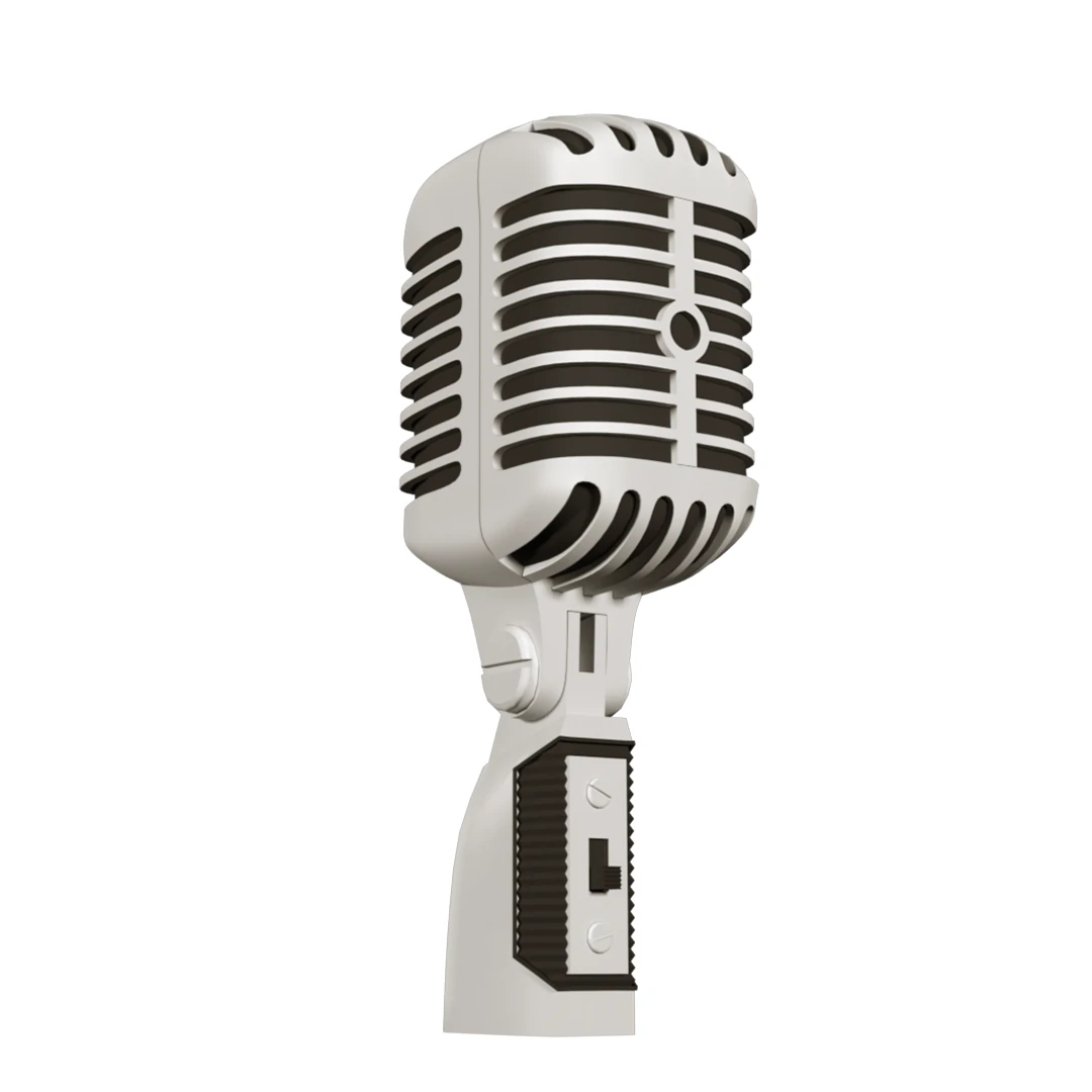 retro microphone 3D Model .c4d .max .obj .3ds .fbx .stl .blend 