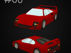top 8 best 80s sports cars 3D Model