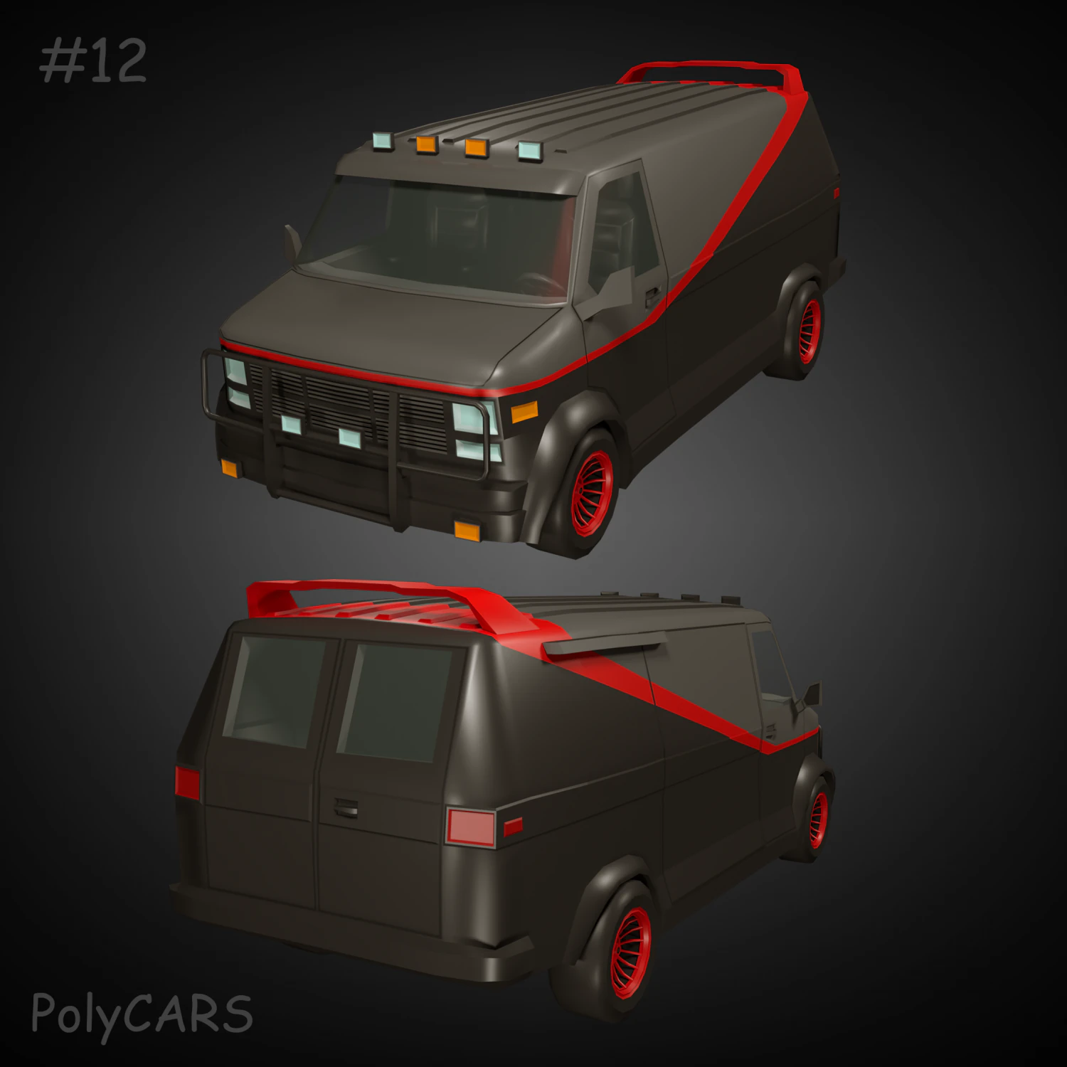 polycar n12 popculture pack 3D Model .c4d .max .obj .3ds .fbx .stl .blend 