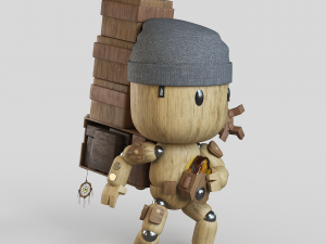 woodstranding action figurine 3D Модель