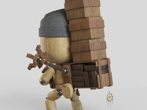 woodstranding action figurine 3D Model