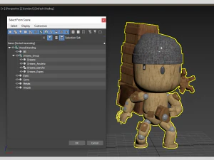 woodstranding action figurine 3D Model