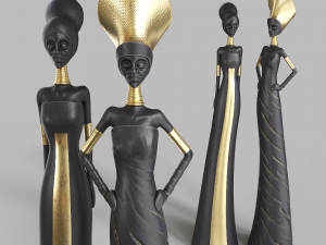 african girls 3D मॉडल