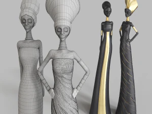 meninas africanas Modelo 3D