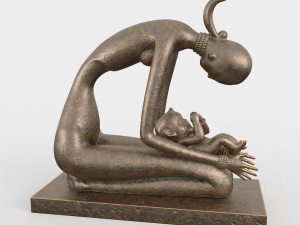angel statuette Modello 3D