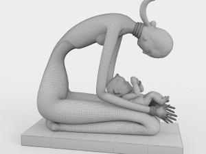 angel statuette Modello 3D