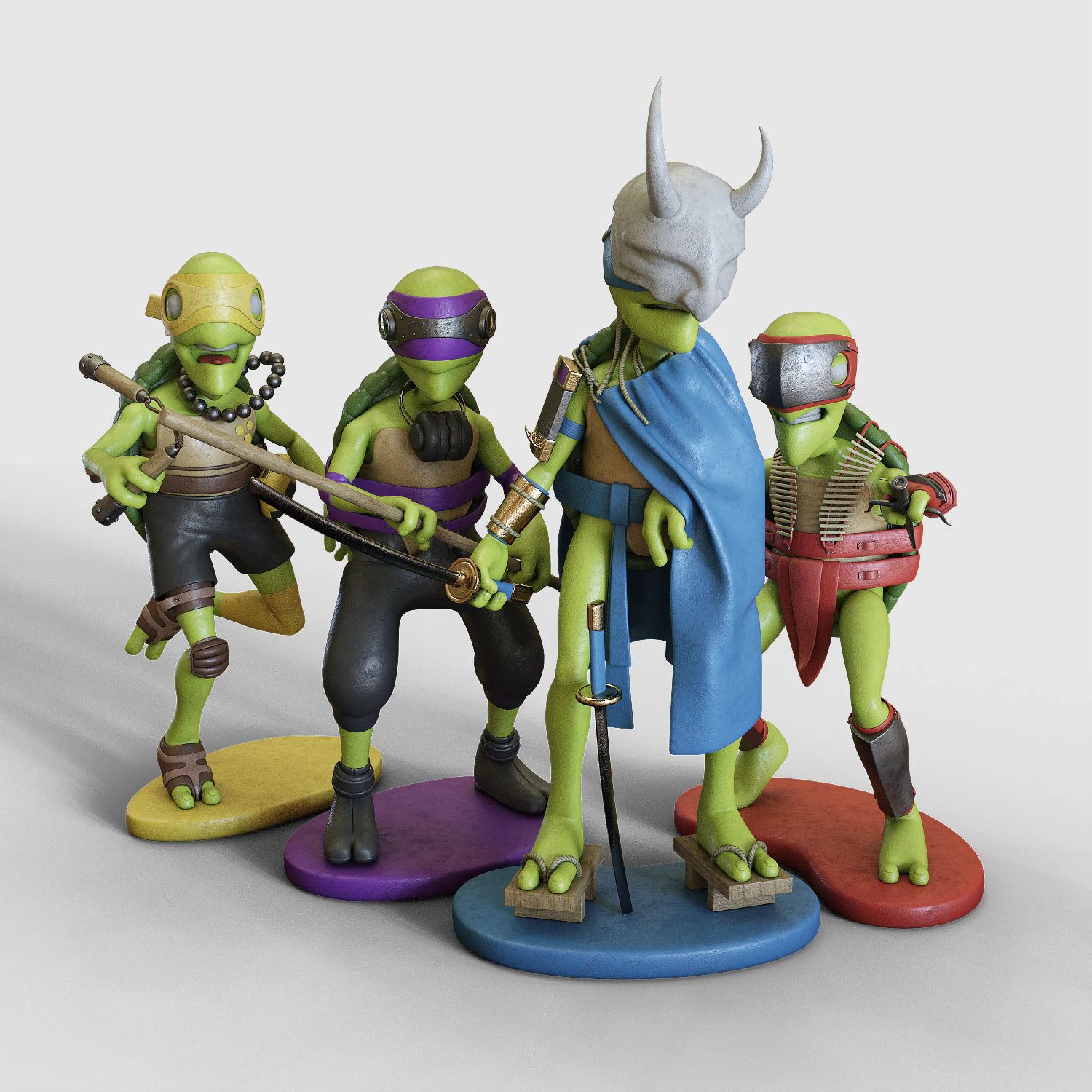 teenage mutant ninja turtles figurines tmnt 3D Model .c4d .max .obj .3ds .fbx .stl .blend 