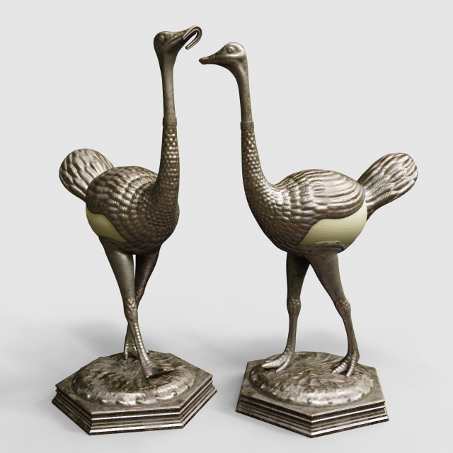 damaged elias geyer ostrich eggs 3D 模型 .c4d .max .obj .3ds .fbx .stl .blend 