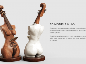 Music Girl Sculpture 3D-Modell