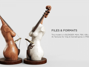 Music Girl Sculpture 3D-Modell