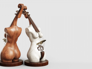 Music Girl Sculpture 3D-Modell