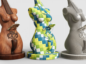 Music Girl Sculpture 3D-Modell