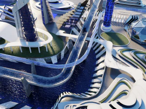 Футуристический город 3D Модель