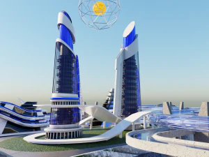 Футуристичне місто 3D Модель