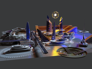 Futuristic City Modello 3D