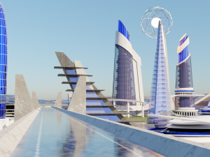 Futuristic City Modello 3D