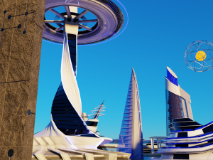 Futuristic City Modello 3D