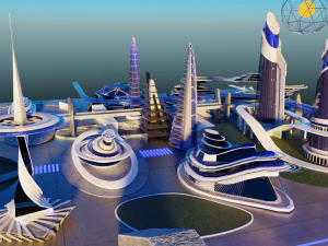 Футуристичне місто 3D Модель