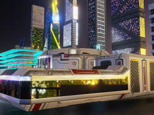 Set of 17 CyberPunk buildings 3D 모델