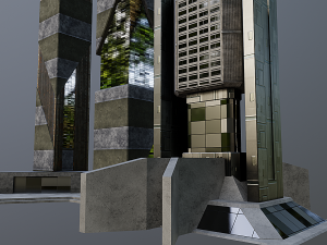 Set of 17 CyberPunk buildings 3D 모델