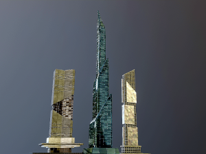 Set of 17 CyberPunk buildings 3D 모델