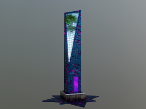 Set of 17 CyberPunk buildings 3D 모델