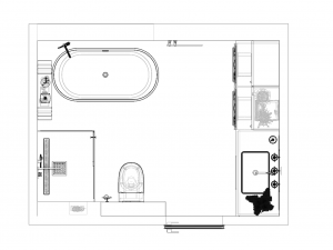 Beige modern bathroom Modello 3D