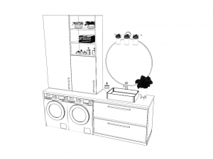 Beige modern bathroom Modello 3D