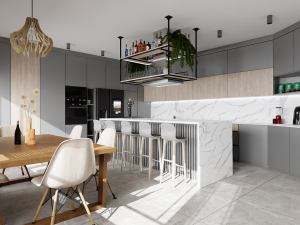 Big Modern Stile Kitchen 3D Model