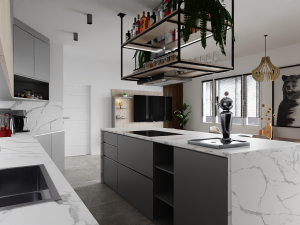Big Modern Stile Kitchen 3D Model