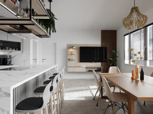 Big Modern Stile Kitchen 3D Model