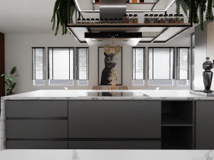 Big Modern Stile Kitchen 3D Model