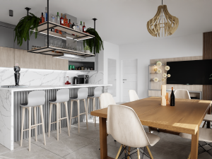 Big Modern Stile Kitchen 3D Model