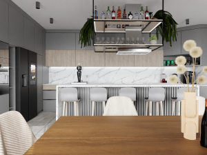 Big Modern Stile Kitchen 3D Model